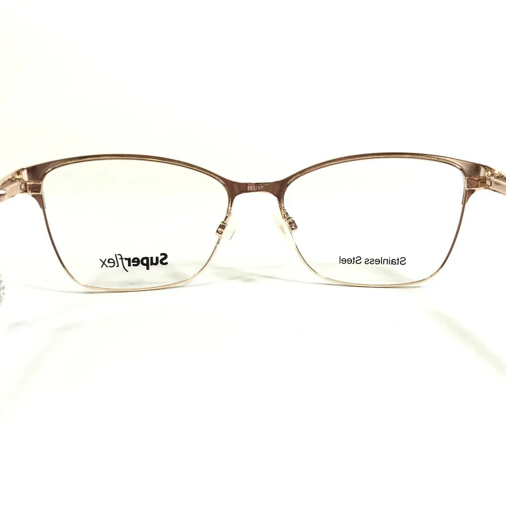 SuperFlex Eyeglasses Frames SF-537 S106 Red Gold Cat Eye Square 55-17-140